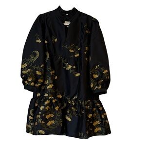 Tuckernuck Navy Jasmine Vine Jacquard Palmerston Dress - Size M (NWT)